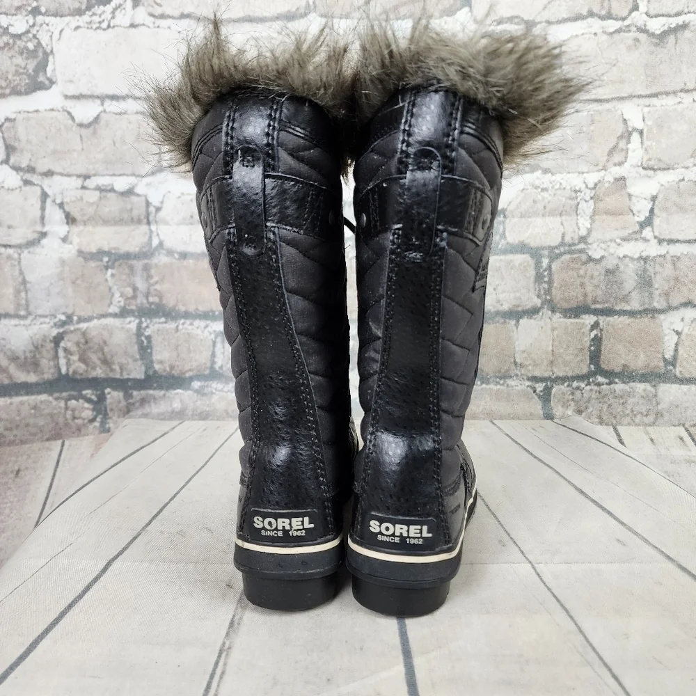 Sorel Torino  II Waterproof Winter Boot Faux Fur Cuff Lace Front Black Size 5 - Picture 10 of 16